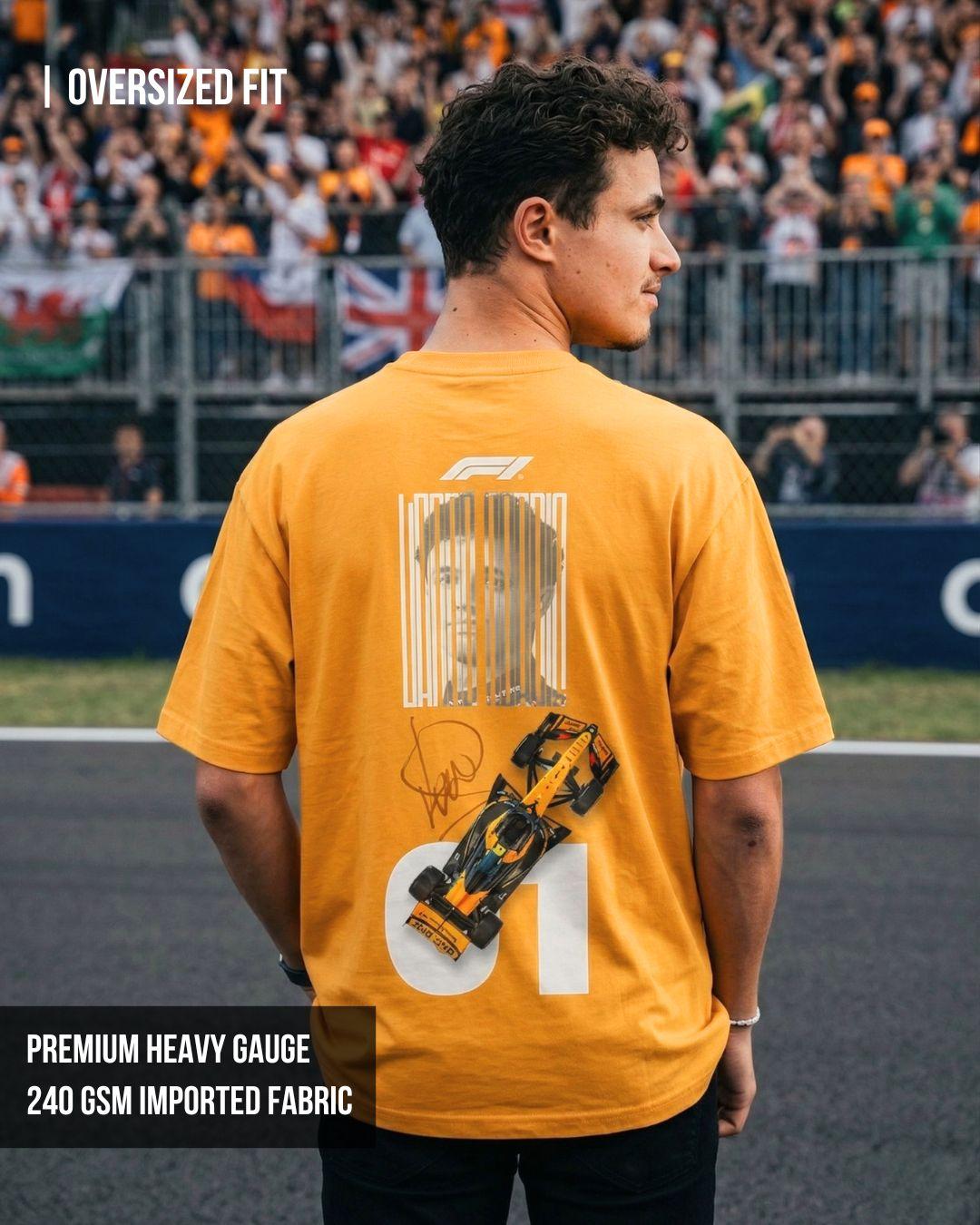 F1 Lando 01 Unisex Oversized T-Shirt - -