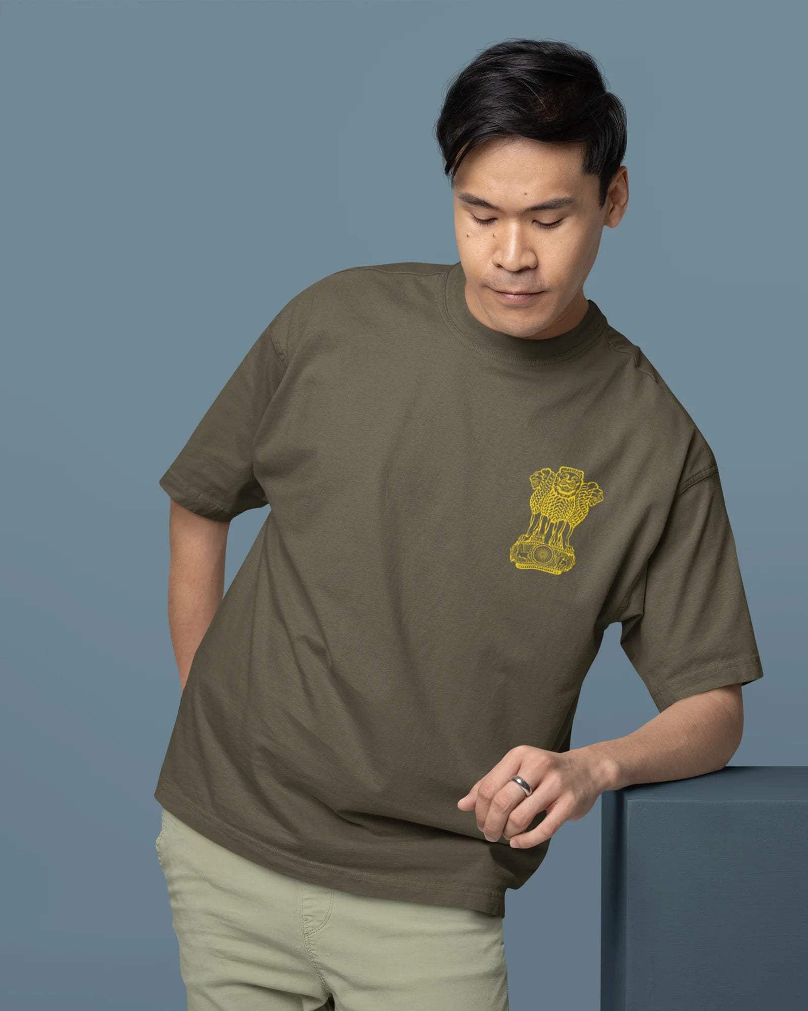 Indian Army Oversized Men's Tshirt - zenrobe- - 