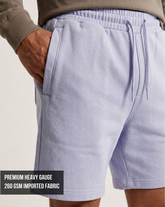 Premium Terry Blend 260 GSM Unisex Relaxed Fit Shorts | Soft, Breathable & Durable - -