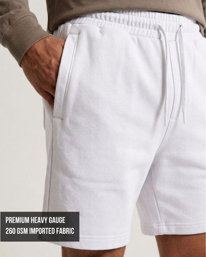 Premium Terry Blend 260 GSM Unisex Relaxed Fit Shorts | Soft, Breathable & Durable - -