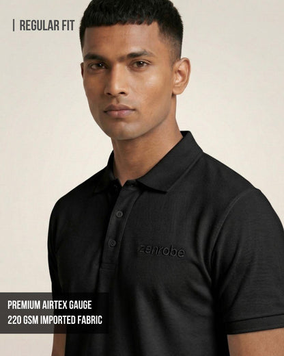 Premium Zenrobe Signature Logo Polo Black Embroidery - -