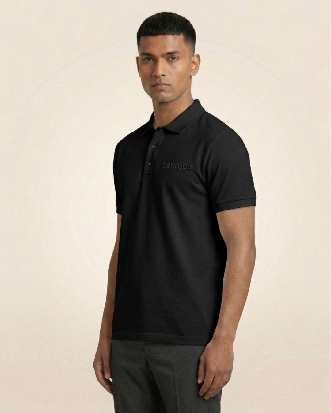 Premium Zenrobe Signature Logo Polo Black Embroidery - -