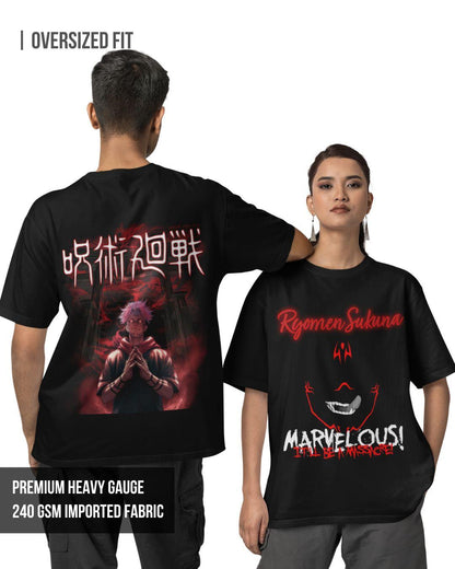 Ryomen Sukuna | Jujutsu Kaisen Unisex Oversized T-Shirt - -