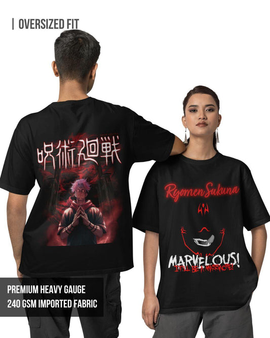 Ryomen Sukuna | Jujutsu Kaisen Unisex Oversized T-Shirt - -