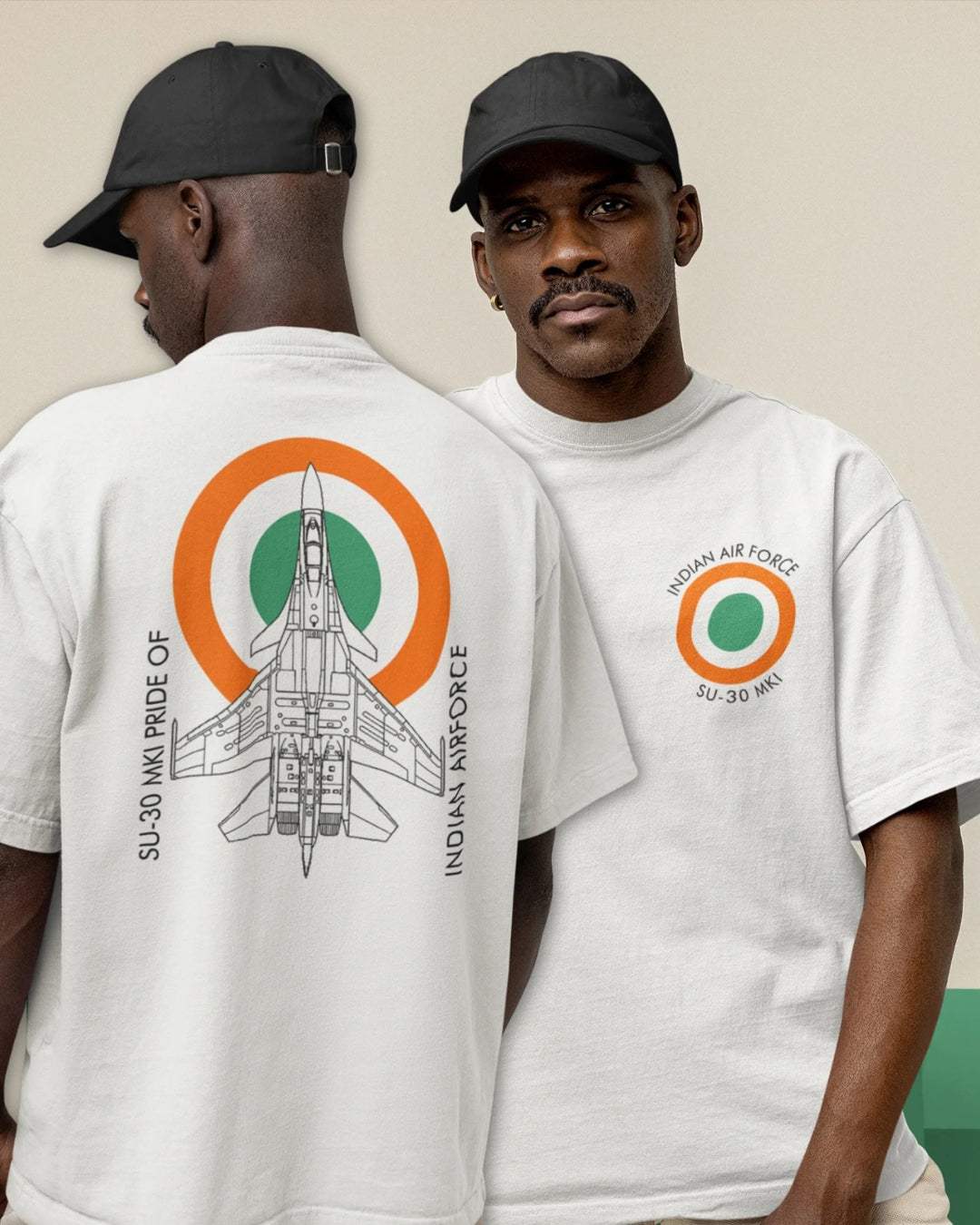 IAF-SU30 MKI Men's Oversized Tshirt - zenrobe- White-XXL- 999.00