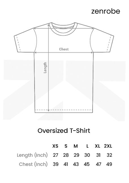 Size Chart for Oversized Tshirt