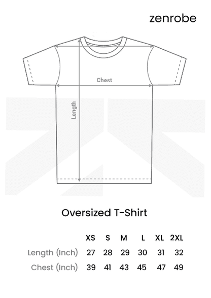 Size Chart for Oversized Tshirt