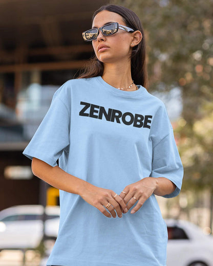 Zenrobe Originals Oversized Women's Tshirt - zenrobe- Baby-Blue-XXL- 699.00