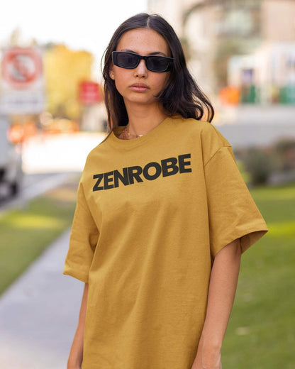 Zenrobe Originals Oversized Women's Tshirt - zenrobe- Mustard-Yellow-XXL- 699.00