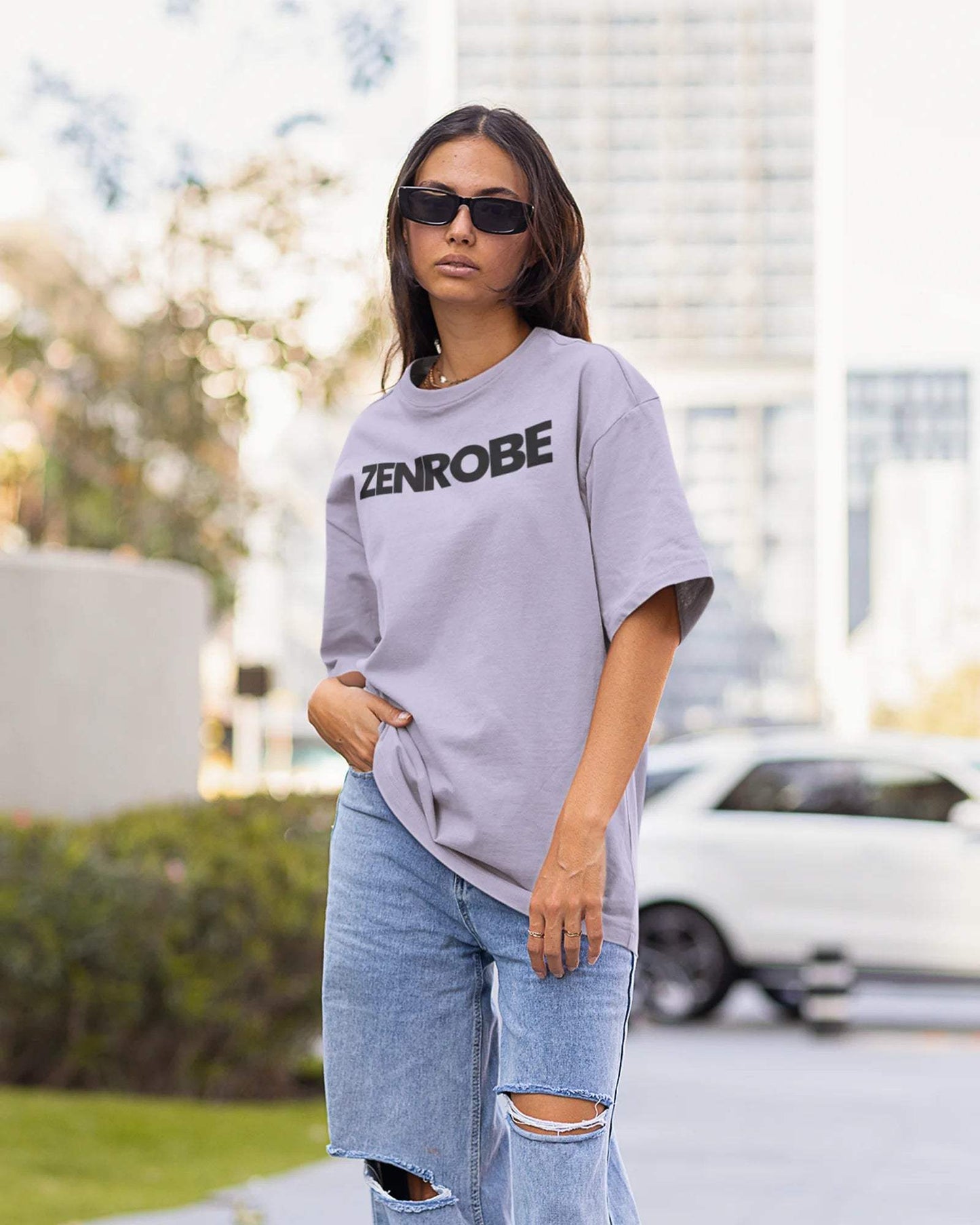 Zenrobe Originals Oversized Women's Tshirt - zenrobe- Lavender-XXL- 699.00