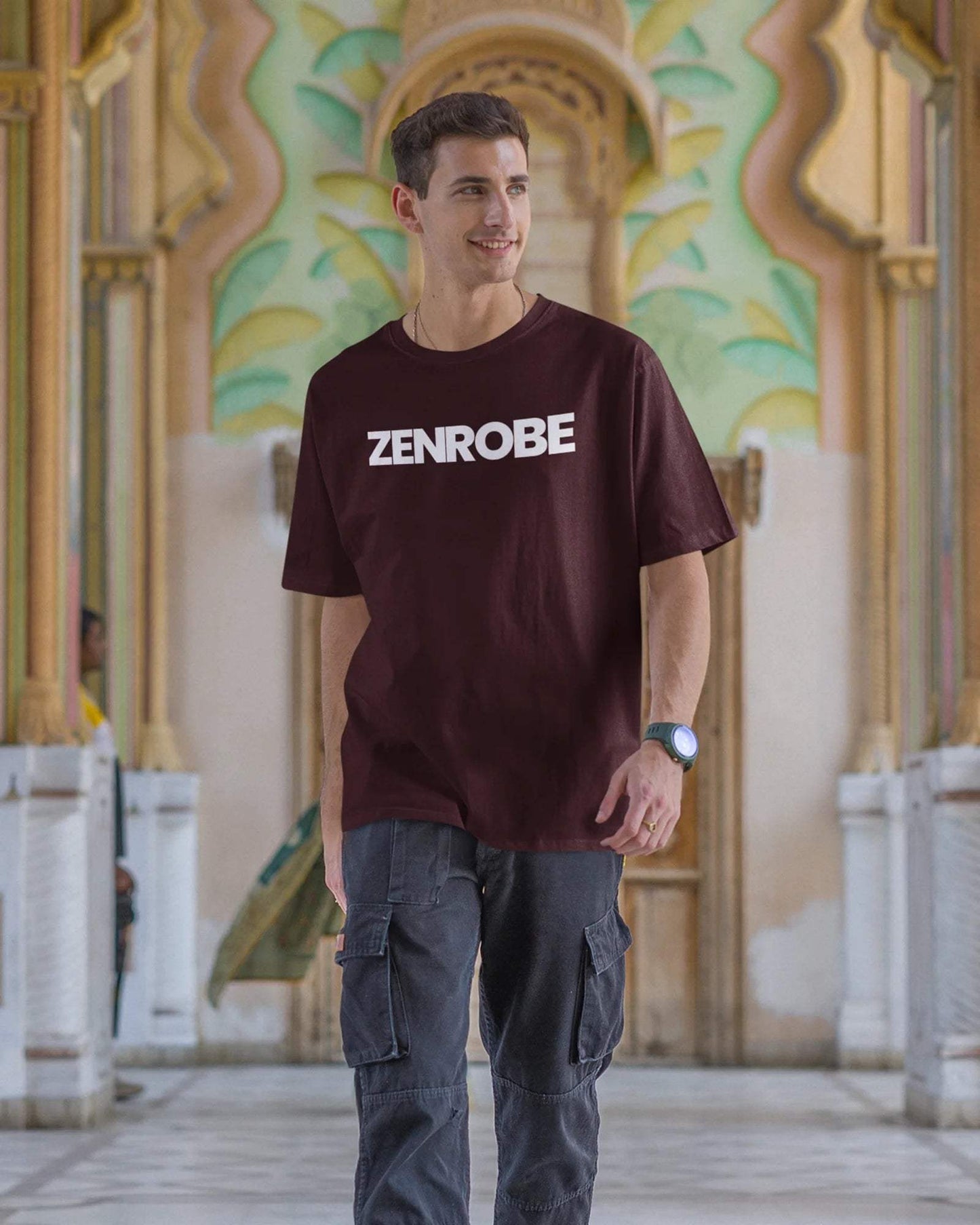 Zenrobe Originals Oversized Unisex Tshirt - zenrobe- Maroon-XXL- 699.00