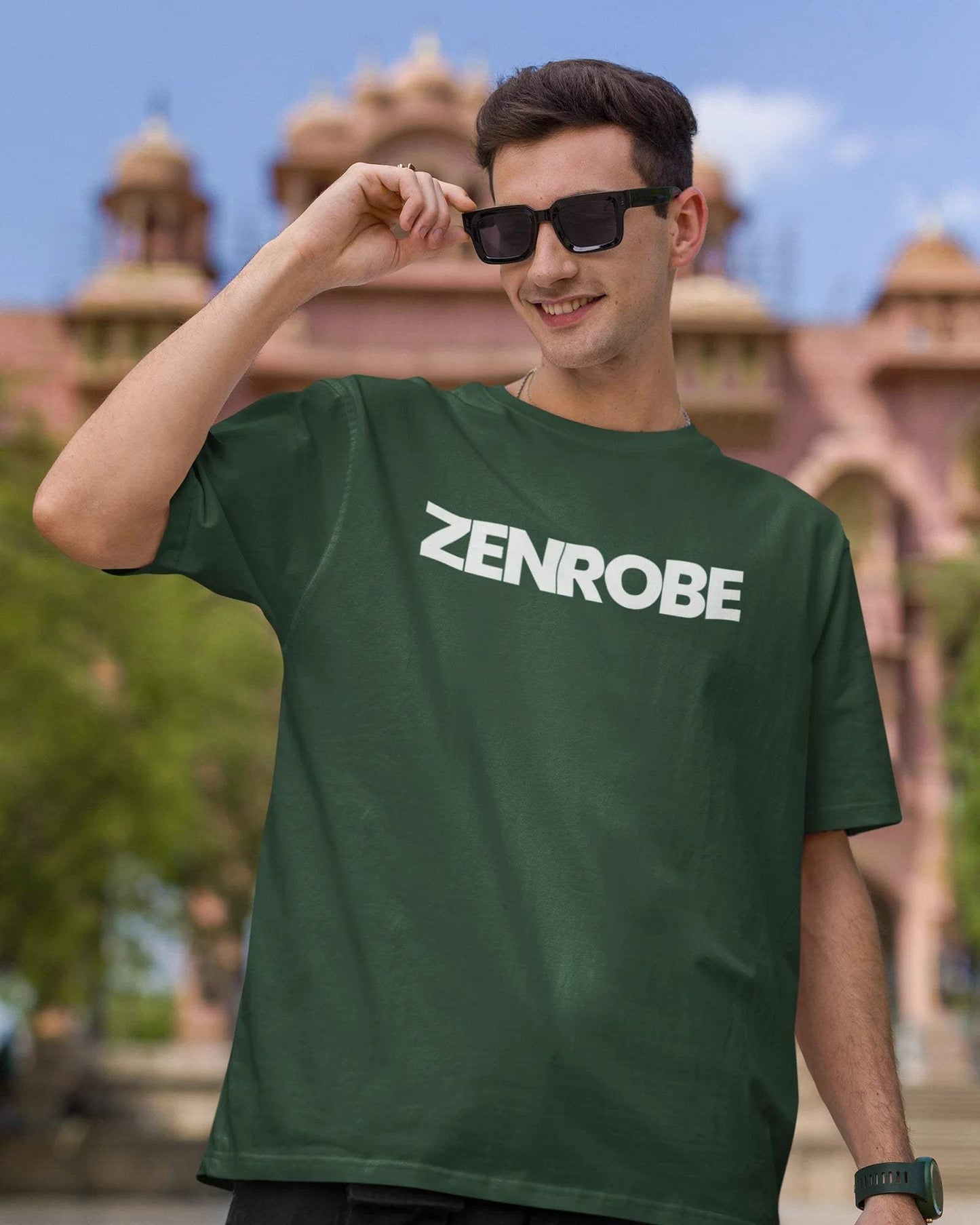 Zenrobe Originals Oversized Unisex Tshirt - zenrobe- Bottle-Green-XXL- 699.00