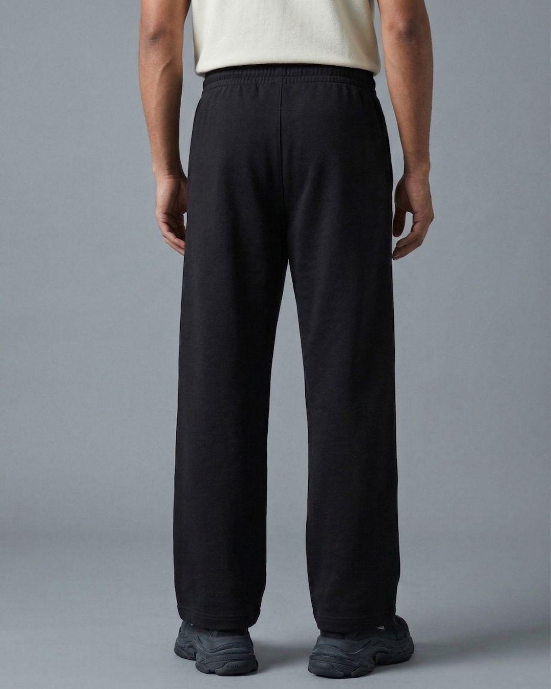 Zenrobe Solid Premium 260 GSM Terry Blend Loose Fit Sweatpants - -
