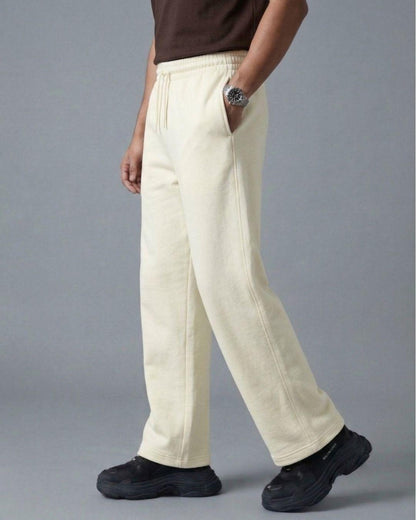 Zenrobe Solid Premium 260 GSM Terry Blend Loose Fit Sweatpants - -