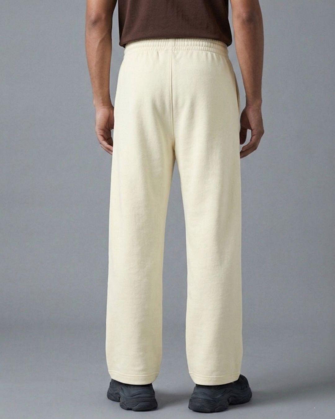 Zenrobe Solid Premium 260 GSM Terry Blend Loose Fit Sweatpants - -