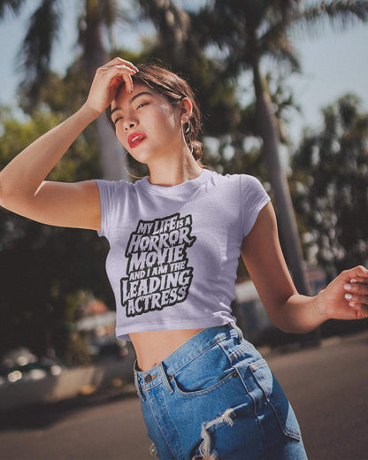 Leading Actress Women's Crop Top - zenrobe- Lavender-XXL- 699.00