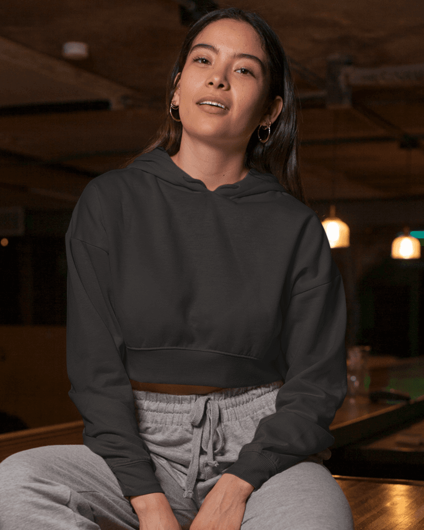 Perfect Crop Hoodie - zenrobe- Black-XXL- 699.00