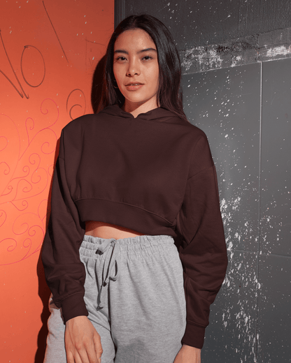Perfect Crop Hoodie - zenrobe- Maroon-XXL- 699.00