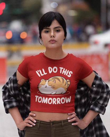 Tomorrow Women's Crop Top - zenrobe- Red-XXL-  699.00