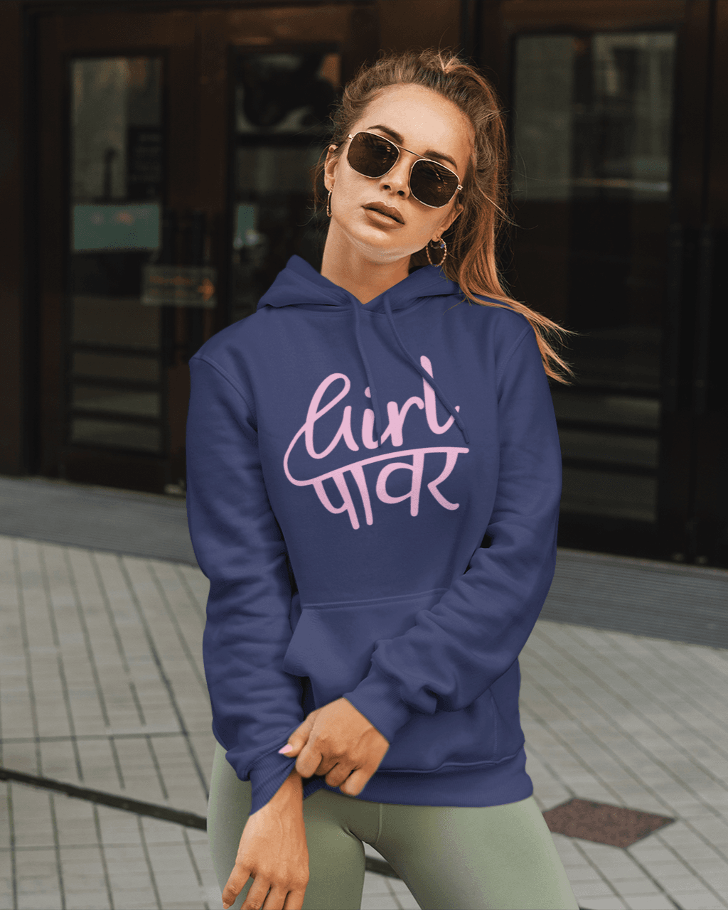 Girl Power Women's Hoodie - zenrobe- navy blue