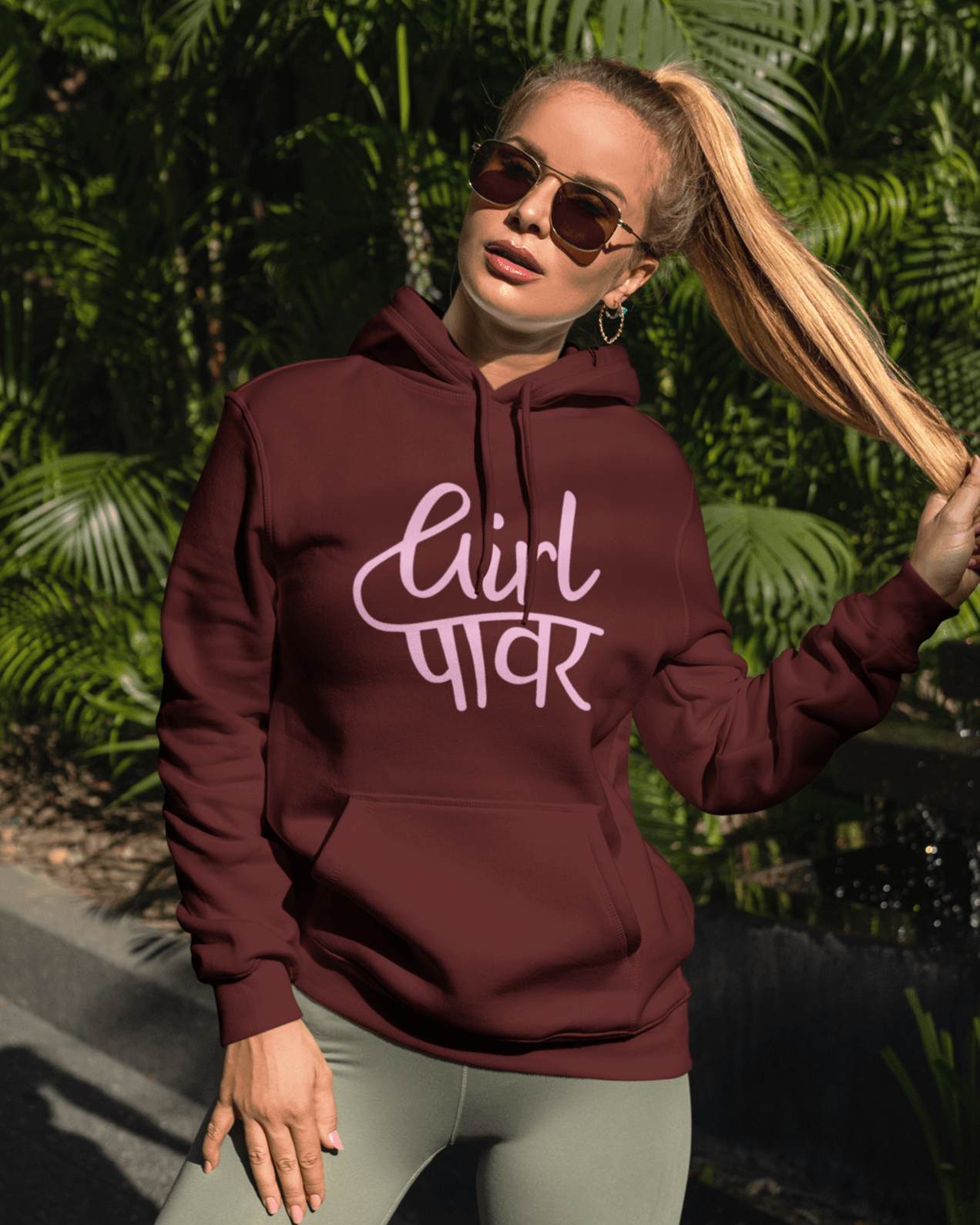 Girl Power Women's Hoodie - zenrobe - maroon