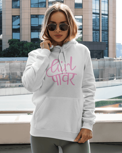 Girl Power Women's Hoodie - zenrobe -  white