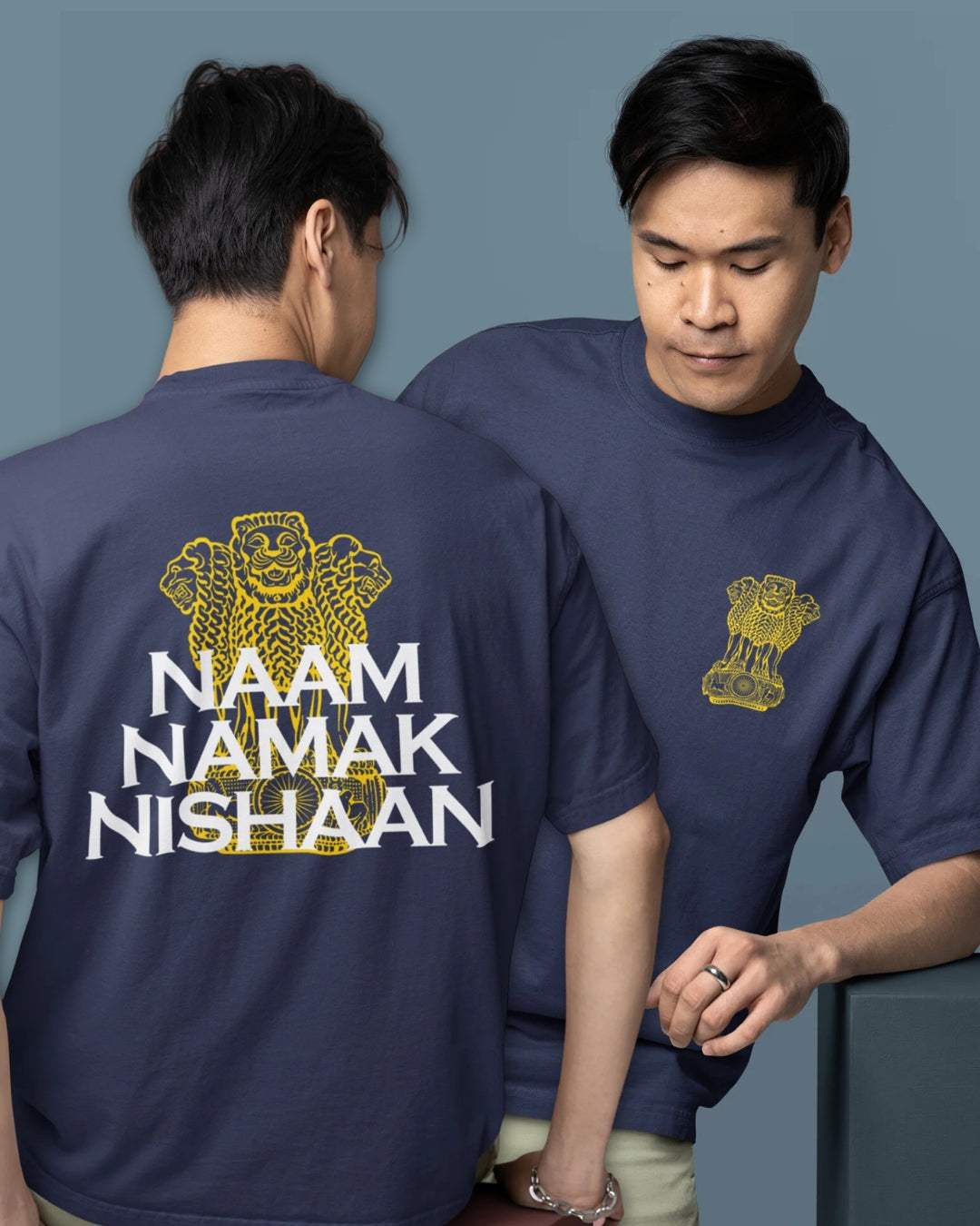 Indian Army Oversized Men's Tshirt - zenrobe- Navy-Blue-XXL- 999.00