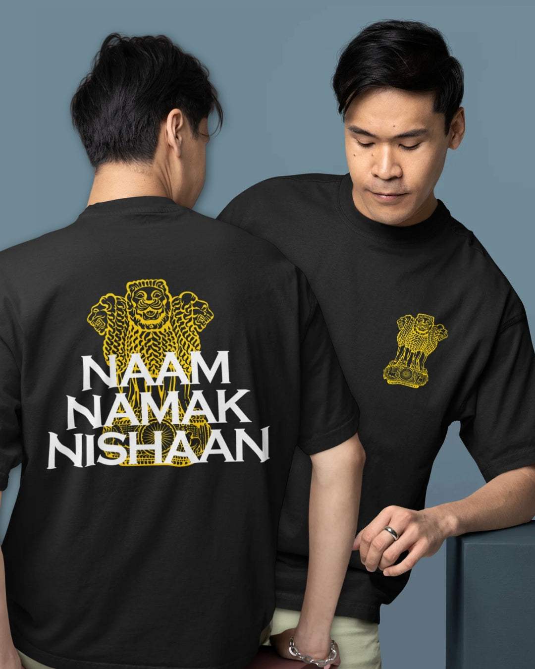 Indian Army Oversized Men's Tshirt - zenrobe- Black-XXL- 999.00