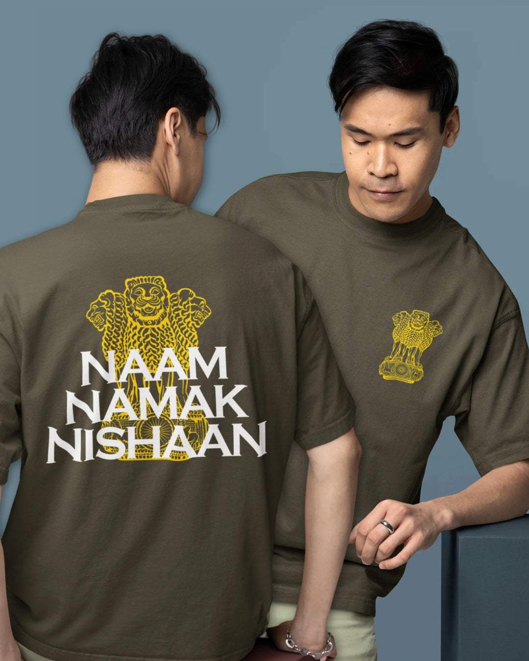 Indian Army Oversized Men's Tshirt - zenrobe- Olive-Green-XXL- 999.00