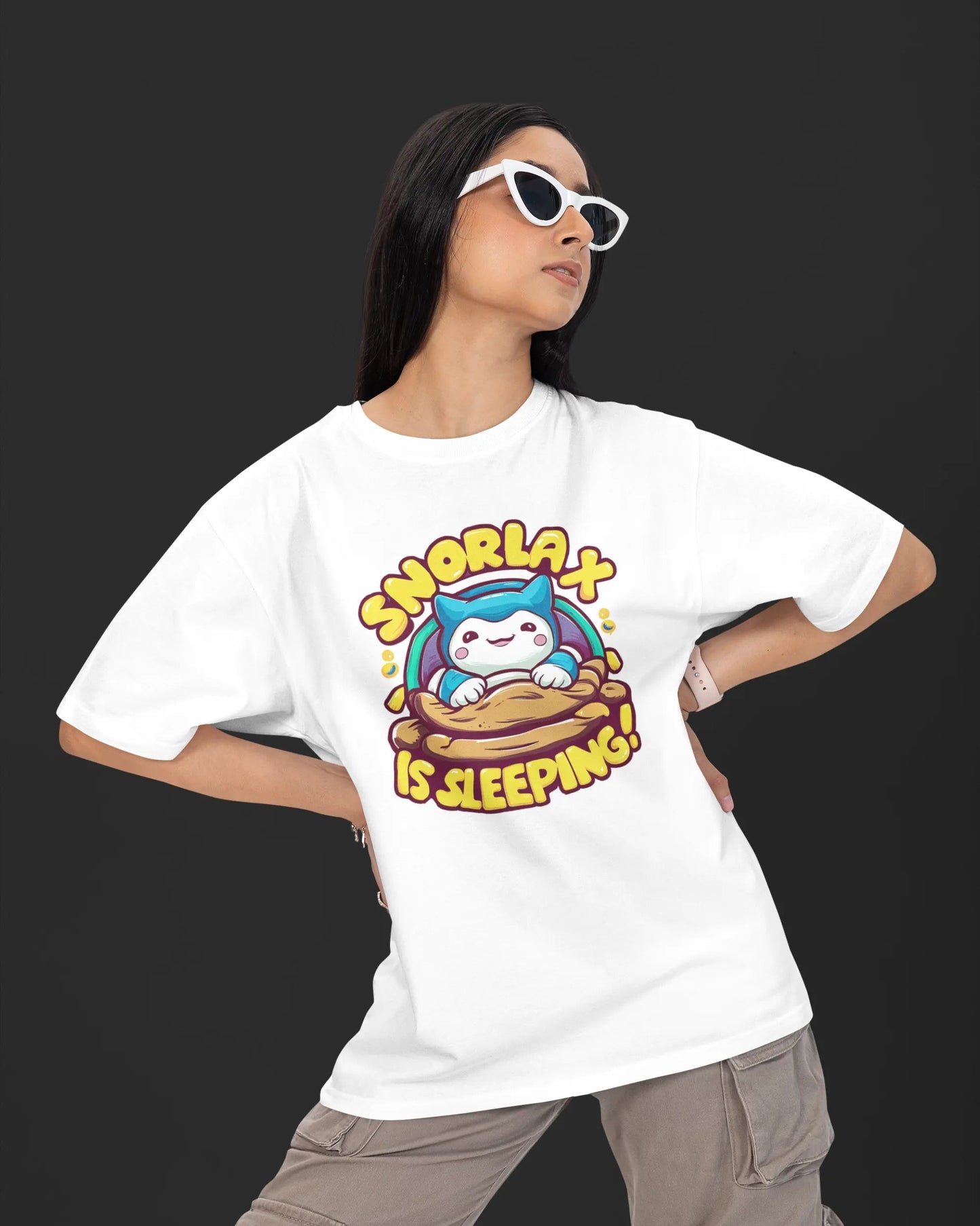 Snorlax oversized t-shirt- white color