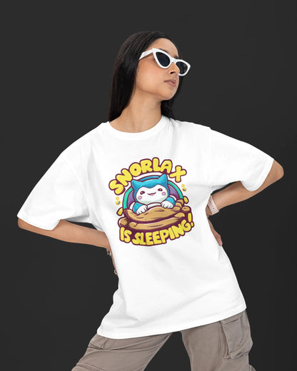 Snorlax oversized t-shirt- white color