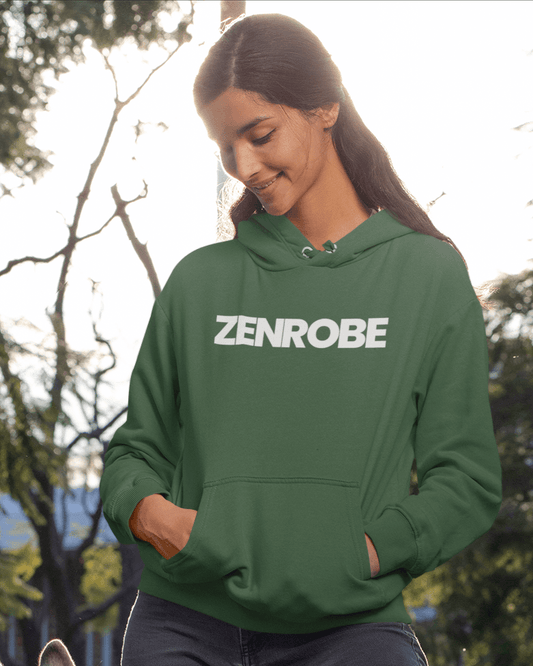 Z.R.O Unisex Hoodie - zenrobe- Bottle-Green-3XL- 1029.00