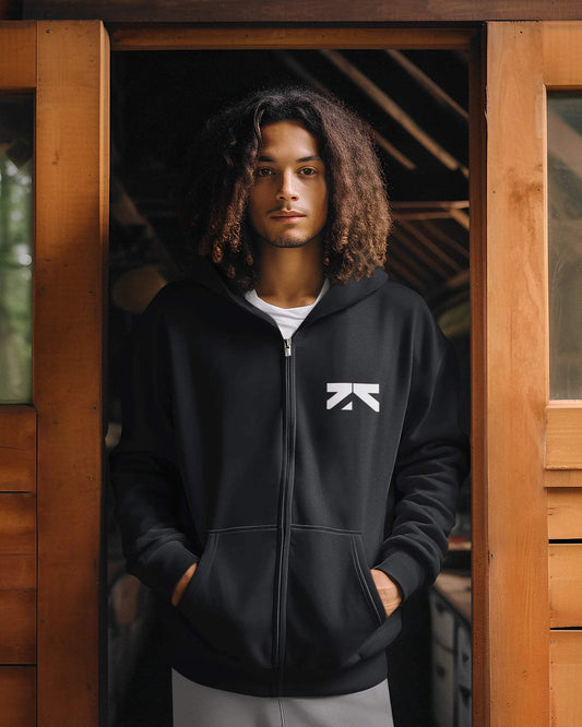 Z.R.O Heavyweight Fleece Unisex Zipper Hoodie Black / 3XL- Black / 3XL- 1299.00
