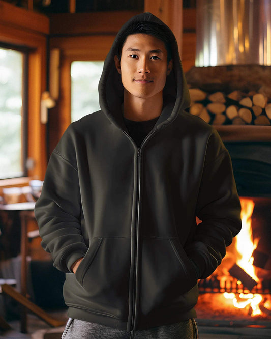 Premium Heavyweight Fleece Unisex Zip Hoodie Black / 3XL- Black / 3XL- 1249.00