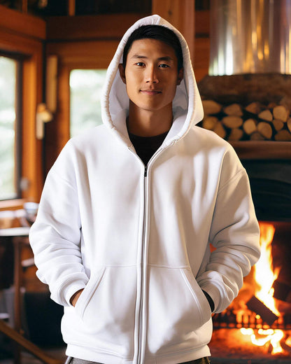 Premium Heavyweight Fleece Unisex Zip Hoodie White / 3XL- White / 3XL- 1249.00